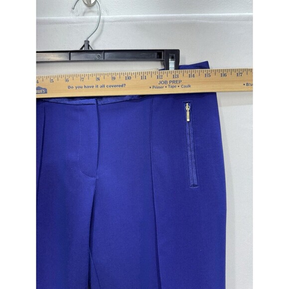 Chicos Manhattan Satin Trim Ankle Pants Sz 0 (4/Small) Carbon Blue Ultimate Fit - Picture 6 of 11